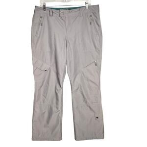 EDDIE BAUER Polar Fleece Lined‎ Pants 12  Gray Pockets Cargo Hiking Straight Leg